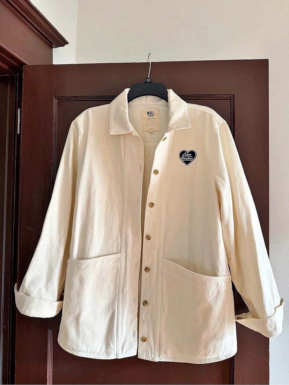 Sézane Utility Jacket in Cream Size Large Like New